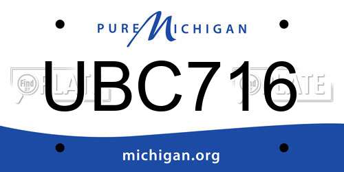 UBC716 Michigan License Plate