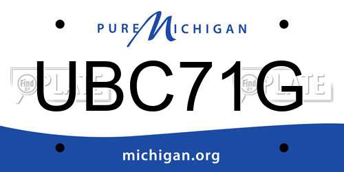 UBC71G Michigan License Plate