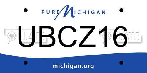 UBCZ16 Michigan License Plate