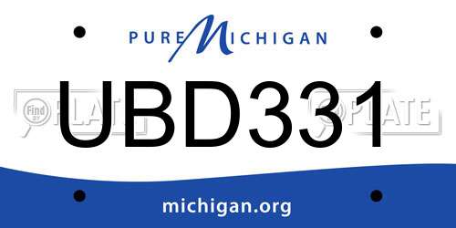 UBD331 Michigan License Plate