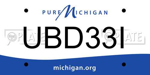 UBD33I Michigan License Plate