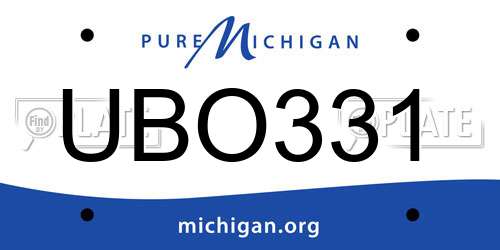UBO331 Michigan License Plate
