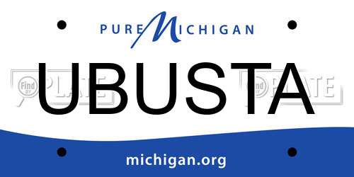 UBUSTA Michigan License Plate