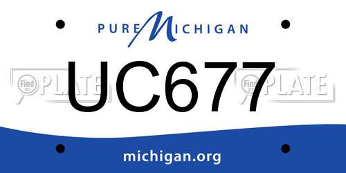 UC677 Michigan License Plate