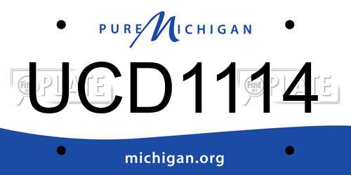UCD1114 Michigan License Plate