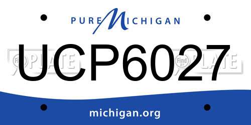 UCP6027 Michigan License Plate