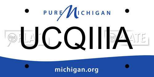 UCQIIIA Michigan License Plate