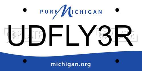 UDFLY3R Michigan License Plate