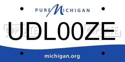 UDL00ZE Michigan License Plate