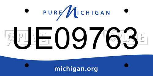 UE09763 Michigan License Plate