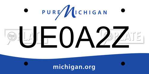 UE0A2Z Michigan License Plate