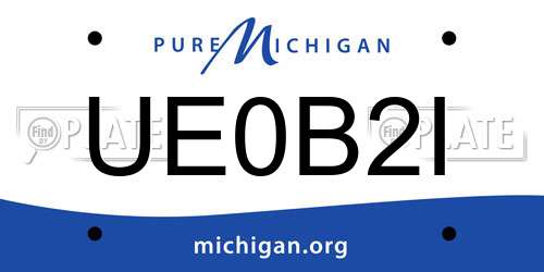 UE0B2I Michigan License Plate