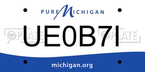 UE0B7I Michigan License Plate