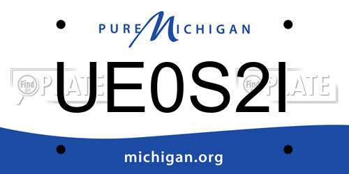 UE0S2I Michigan License Plate