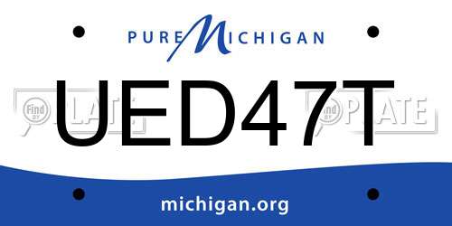 UED47T Michigan License Plate