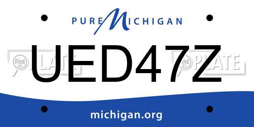 UED47Z Michigan License Plate