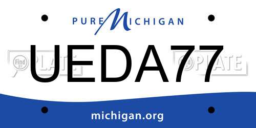 UEDA77 Michigan License Plate