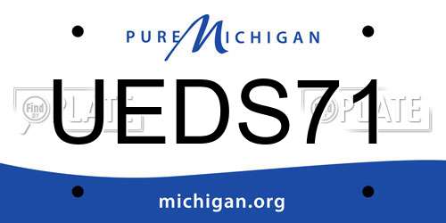 UEDS71 Michigan License Plate