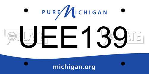 UEE139 Michigan License Plate