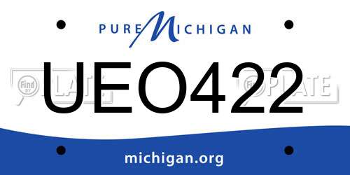 UEO422 Michigan License Plate