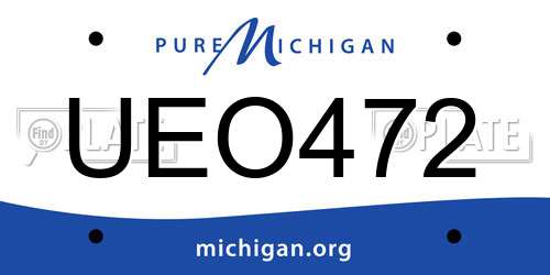 UEO472 Michigan License Plate
