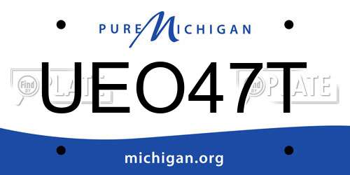 UEO47T Michigan License Plate