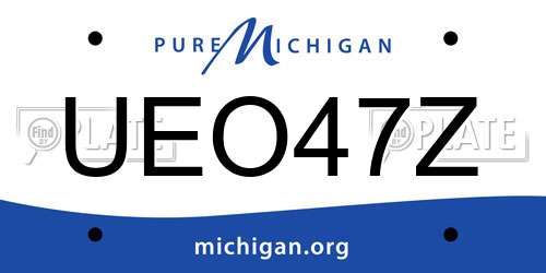 UEO47Z Michigan License Plate