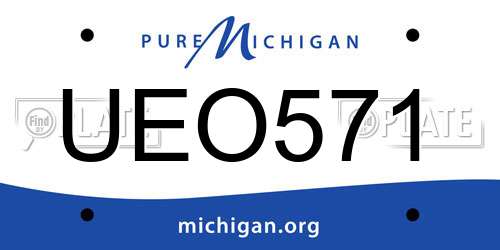 UEO571 Michigan License Plate