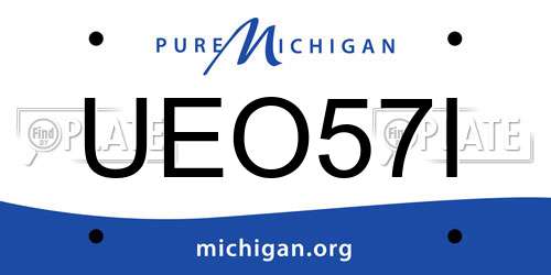 UEO57I Michigan License Plate