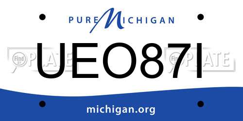 UEO87I Michigan License Plate