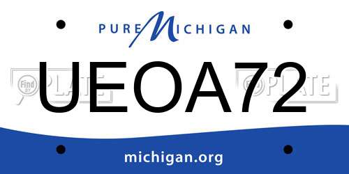 UEOA72 Michigan License Plate