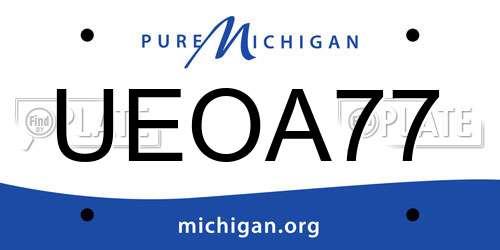 UEOA77 Michigan License Plate