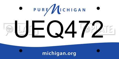 UEQ472 Michigan License Plate
