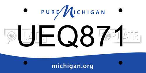 UEQ871 Michigan License Plate