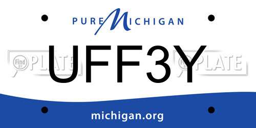 UFF3Y Michigan License Plate