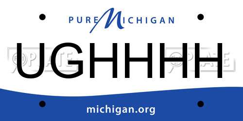 UGHHHH Michigan License Plate