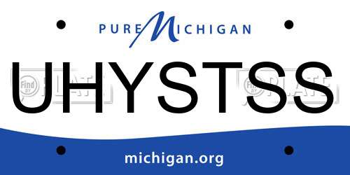 UHYSTSS Michigan License Plate