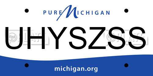 UHYSZSS Michigan License Plate