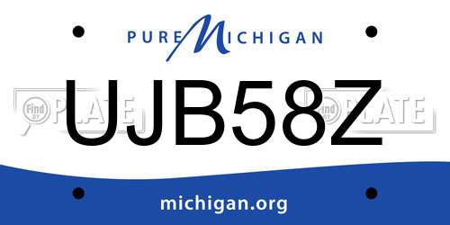 UJB58Z Michigan License Plate