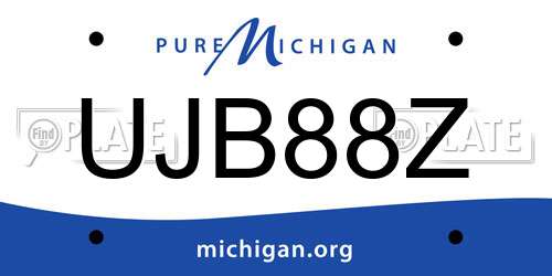 UJB88Z Michigan License Plate