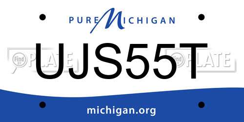 UJS55T Michigan License Plate