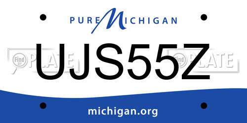 UJS55Z Michigan License Plate