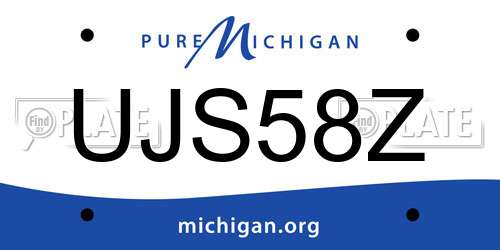 UJS58Z Michigan License Plate