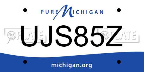 UJS85Z Michigan License Plate