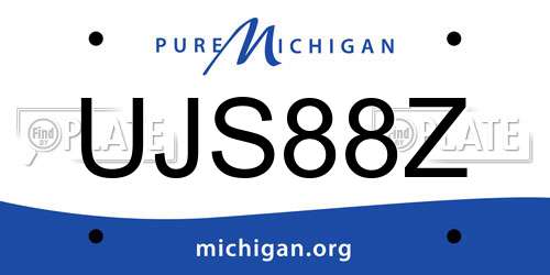 UJS88Z Michigan License Plate