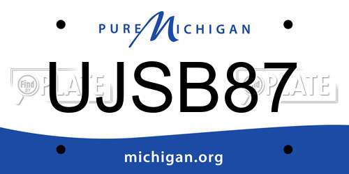 UJSB87 Michigan License Plate