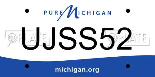 UJSS52 Michigan License Plate