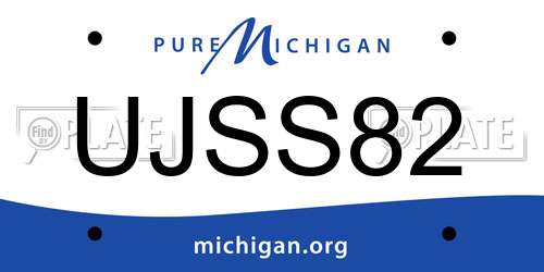 UJSS82 Michigan License Plate