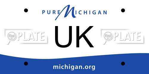 UK Michigan License Plate