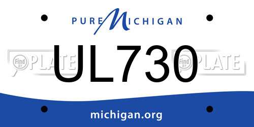 UL730 Michigan License Plate